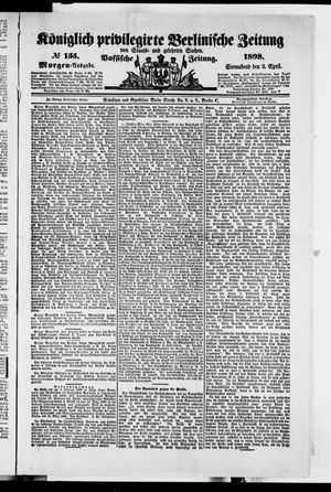 Königlich privilegirte Berlinische Zeitung von Staats- und gelehrten Sachen on Apr 2, 1898