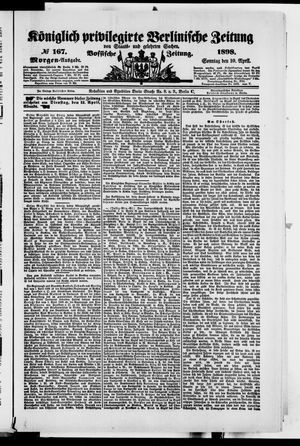 Königlich privilegirte Berlinische Zeitung von Staats- und gelehrten Sachen on Apr 10, 1898
