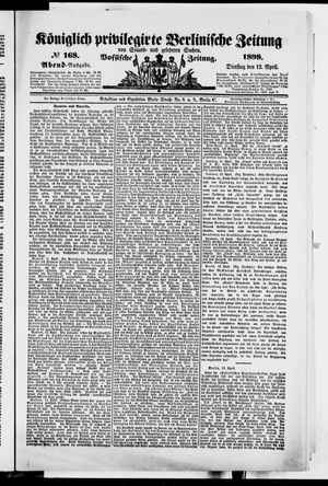 Königlich privilegirte Berlinische Zeitung von Staats- und gelehrten Sachen on Apr 12, 1898