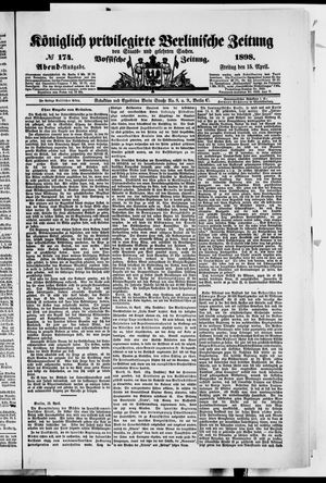 Königlich privilegirte Berlinische Zeitung von Staats- und gelehrten Sachen vom 15.04.1898