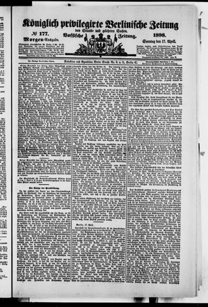 Königlich privilegirte Berlinische Zeitung von Staats- und gelehrten Sachen on Apr 17, 1898