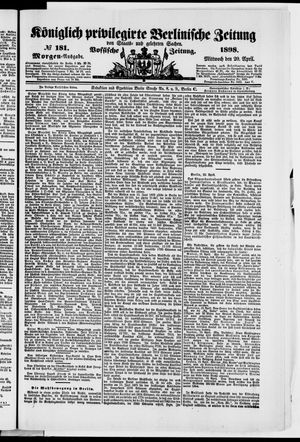 Königlich privilegirte Berlinische Zeitung von Staats- und gelehrten Sachen vom 20.04.1898
