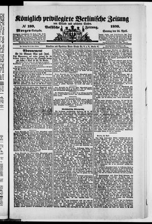 Königlich privilegirte Berlinische Zeitung von Staats- und gelehrten Sachen vom 24.04.1898