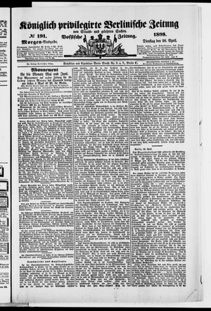 Königlich privilegirte Berlinische Zeitung von Staats- und gelehrten Sachen vom 26.04.1898
