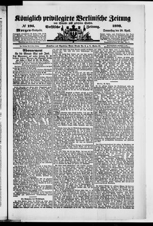 Königlich privilegirte Berlinische Zeitung von Staats- und gelehrten Sachen on Apr 28, 1898