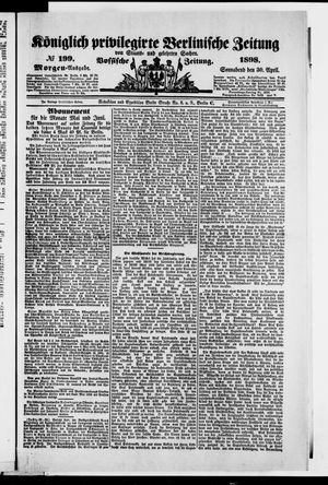 Königlich privilegirte Berlinische Zeitung von Staats- und gelehrten Sachen vom 30.04.1898