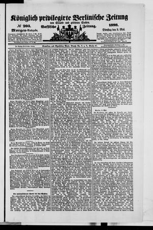 Königlich privilegirte Berlinische Zeitung von Staats- und gelehrten Sachen vom 03.05.1898