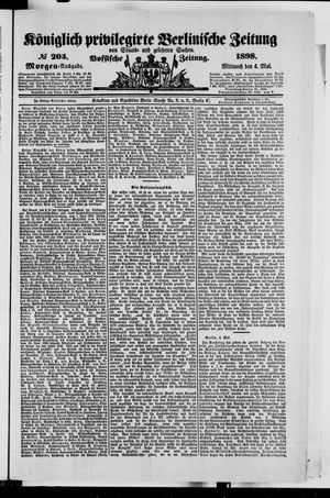 Königlich privilegirte Berlinische Zeitung von Staats- und gelehrten Sachen vom 04.05.1898