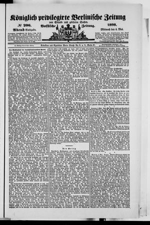 Königlich privilegirte Berlinische Zeitung von Staats- und gelehrten Sachen on May 4, 1898