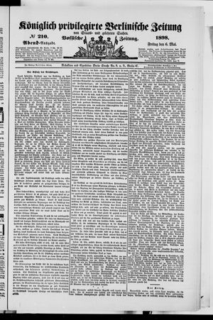 Königlich privilegirte Berlinische Zeitung von Staats- und gelehrten Sachen on May 6, 1898