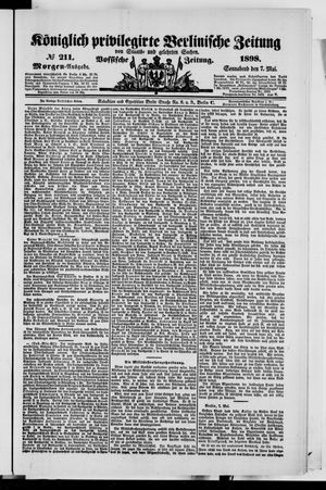 Königlich privilegirte Berlinische Zeitung von Staats- und gelehrten Sachen on May 7, 1898