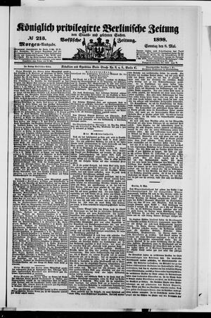 Königlich privilegirte Berlinische Zeitung von Staats- und gelehrten Sachen on May 8, 1898