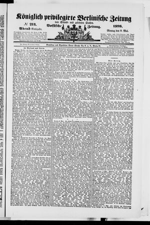 Königlich privilegirte Berlinische Zeitung von Staats- und gelehrten Sachen vom 09.05.1898
