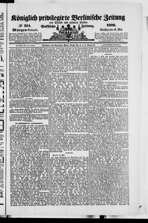 Königlich privilegirte Berlinische Zeitung von Staats- und gelehrten Sachen on May 10, 1898