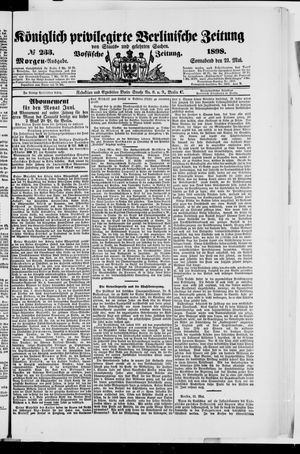 Königlich privilegirte Berlinische Zeitung von Staats- und gelehrten Sachen on May 21, 1898