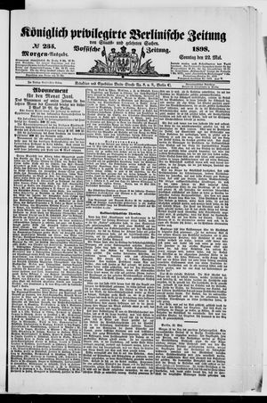 Königlich privilegirte Berlinische Zeitung von Staats- und gelehrten Sachen on May 22, 1898