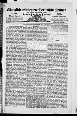 Königlich privilegirte Berlinische Zeitung von Staats- und gelehrten Sachen vom 28.05.1898