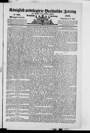 Königlich privilegirte Berlinische Zeitung von Staats- und gelehrten Sachen on Jun 2, 1898