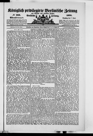 Königlich privilegirte Berlinische Zeitung von Staats- und gelehrten Sachen vom 07.06.1898