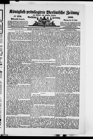 Königlich privilegirte Berlinische Zeitung von Staats- und gelehrten Sachen on Jun 13, 1898