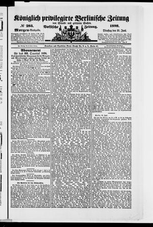 Königlich privilegirte Berlinische Zeitung von Staats- und gelehrten Sachen on Jun 21, 1898