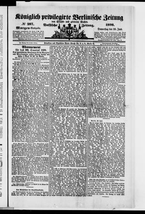 Königlich privilegirte Berlinische Zeitung von Staats- und gelehrten Sachen vom 23.06.1898