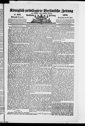 Königlich privilegirte Berlinische Zeitung von Staats- und gelehrten Sachen vom 25.06.1898