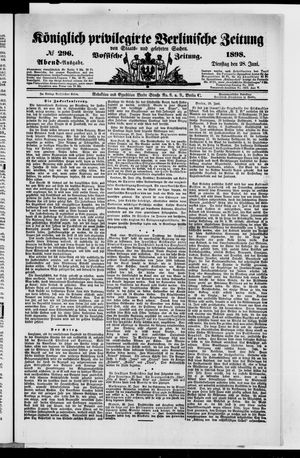 Königlich privilegirte Berlinische Zeitung von Staats- und gelehrten Sachen vom 28.06.1898