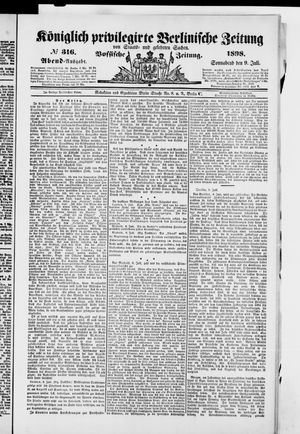 Königlich privilegirte Berlinische Zeitung von Staats- und gelehrten Sachen on Jul 9, 1898
