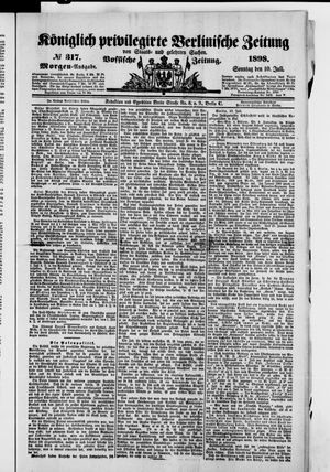 Königlich privilegirte Berlinische Zeitung von Staats- und gelehrten Sachen vom 10.07.1898