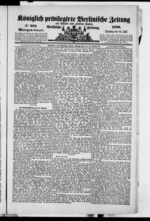 Königlich privilegirte Berlinische Zeitung von Staats- und gelehrten Sachen on Jul 12, 1898
