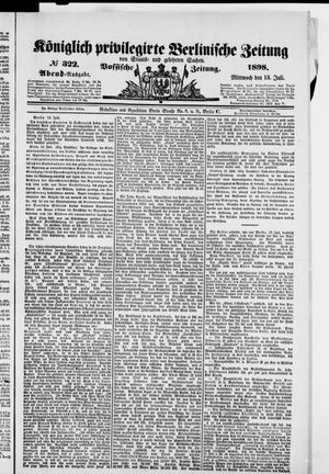 Königlich privilegirte Berlinische Zeitung von Staats- und gelehrten Sachen on Jul 13, 1898
