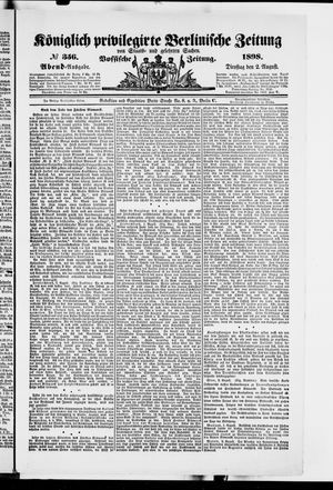 Königlich privilegirte Berlinische Zeitung von Staats- und gelehrten Sachen vom 02.08.1898