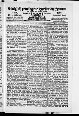 Königlich privilegirte Berlinische Zeitung von Staats- und gelehrten Sachen vom 03.08.1898