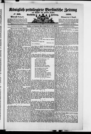 Königlich privilegirte Berlinische Zeitung von Staats- und gelehrten Sachen on Aug 3, 1898