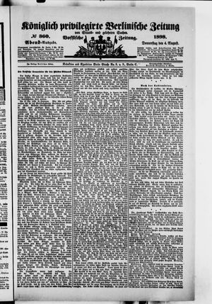 Königlich privilegirte Berlinische Zeitung von Staats- und gelehrten Sachen vom 04.08.1898