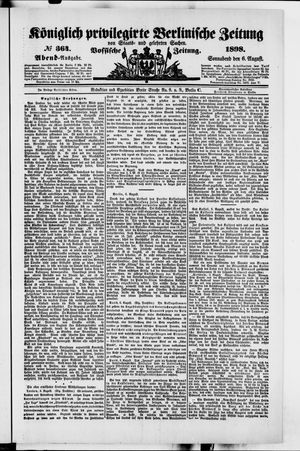 Königlich privilegirte Berlinische Zeitung von Staats- und gelehrten Sachen vom 06.08.1898