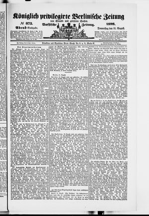 Königlich privilegirte Berlinische Zeitung von Staats- und gelehrten Sachen vom 11.08.1898