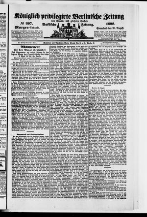 Königlich privilegirte Berlinische Zeitung von Staats- und gelehrten Sachen on Aug 20, 1898