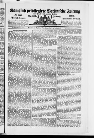 Königlich privilegirte Berlinische Zeitung von Staats- und gelehrten Sachen on Aug 20, 1898