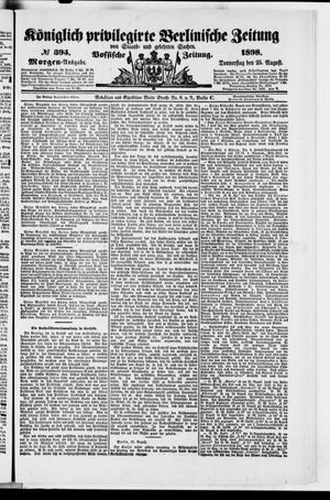Königlich privilegirte Berlinische Zeitung von Staats- und gelehrten Sachen vom 25.08.1898