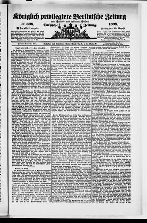 Königlich privilegirte Berlinische Zeitung von Staats- und gelehrten Sachen vom 26.08.1898