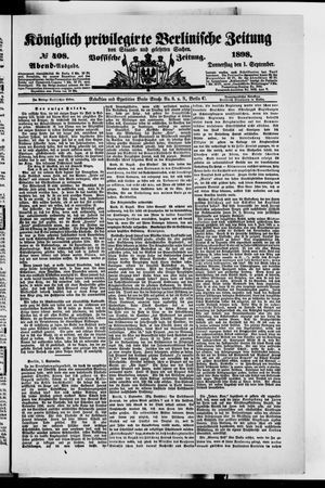 Königlich privilegirte Berlinische Zeitung von Staats- und gelehrten Sachen on Sep 1, 1898