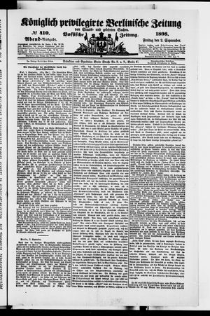 Königlich privilegirte Berlinische Zeitung von Staats- und gelehrten Sachen vom 02.09.1898