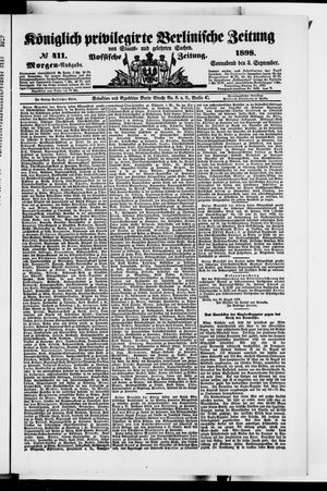 Königlich privilegirte Berlinische Zeitung von Staats- und gelehrten Sachen on Sep 3, 1898