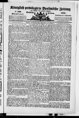Königlich privilegirte Berlinische Zeitung von Staats- und gelehrten Sachen vom 08.09.1898
