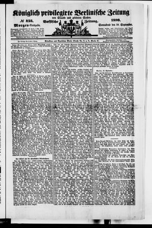 Königlich privilegirte Berlinische Zeitung von Staats- und gelehrten Sachen vom 10.09.1898