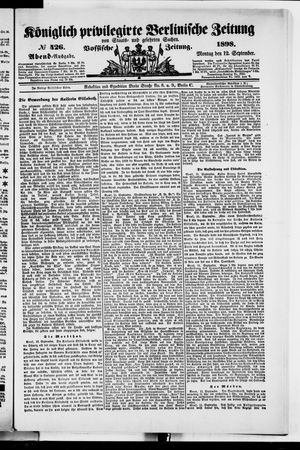 Königlich privilegirte Berlinische Zeitung von Staats- und gelehrten Sachen vom 12.09.1898