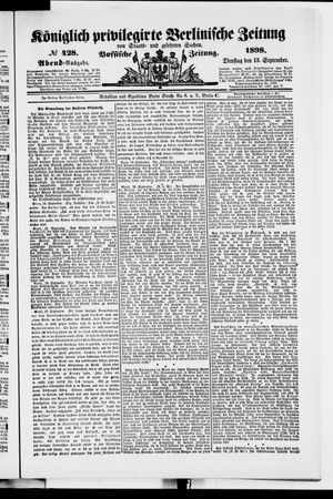 Königlich privilegirte Berlinische Zeitung von Staats- und gelehrten Sachen vom 13.09.1898