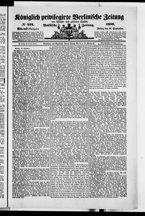 Königlich privilegirte Berlinische Zeitung von Staats- und gelehrten Sachen vom 16.09.1898